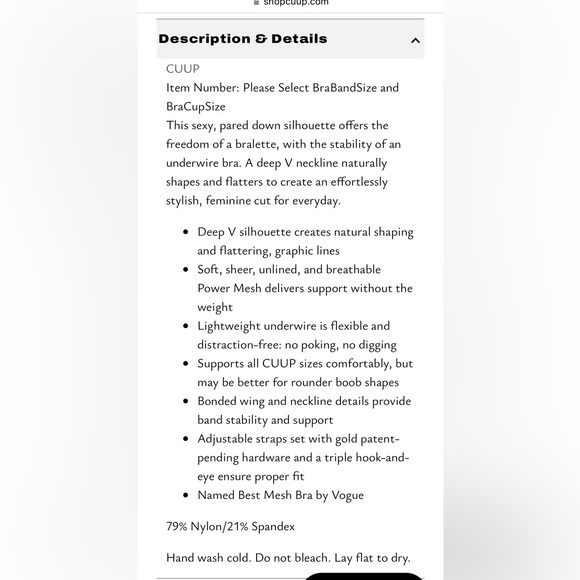 CUUP The Plunge Mesh Bra - Picture 4 of 4